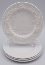 Spode Savoy White Embossed Cabbage Leaf Bread Plates ca 6 1/4