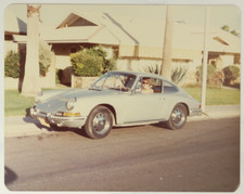 FOUND PHOTO - woman in a Classic Porsche 911 Vintage sports Car picture