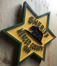 Police Merced County routed wood patch plaque sign Custom picture
