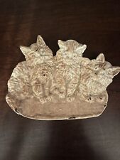 Antique Early 1900’s Cast Iron Cats Tray Trinket Dish Or Wall Hanging picture