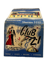 Club 21 Baltimore MD w/ Rare Feature Matchbook Pop Up Insert picture