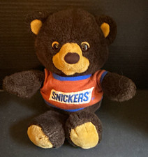 Snickers Advertising Plush Teddy Bear Stuffed Animal Brown Tan w/ Orange Shirt picture