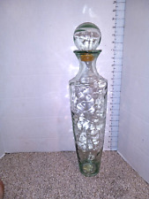 Wavy Clear Glass Decanter with Stopper Spain 20 1/2