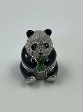Estée Lauder Jeweled Panda Bear Crystal Compact Solid Perfume HTF No Box/pouch picture