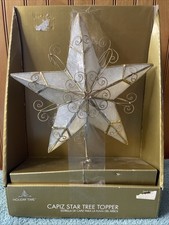 Vtg Holiday Time Capiz Star Christmas Tree Topper picture