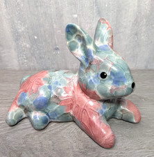 Vintage Ceramic Rabbit Park Rose England Floral Flower Bunny Hare Rare Ornament picture