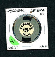 Vintage $5.00 Zanzibar Club North Las Vegas, Nevada Casino Chip picture