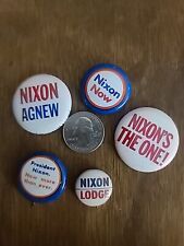 Vintage 1968 Nixon Now President Nixon Nixon Agnew PIN PINBACK campaign pins Lot picture