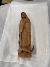 Carved Wooden Our Lady of Guadalupe Religious Statue picture