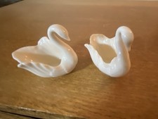 Lenox White Porcelain Swan Set, 2-Piece Glossy, Made in USA picture