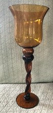 BIEDERMAN - AMBER GLASS VOTIVE / TEA LIGHT CANDLEHOLDER picture