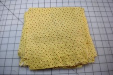 4462  27 pieces antique 1940's  yellow  floral calico, faded picture
