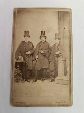 1868 antique PHOTO troy ny THREE MEN TOP HATS cdv Rensselaer Polytechnic Inst picture