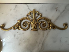 Vintage Brass Pediment Solid Cast Brass Architecture Wall Mount 15” picture