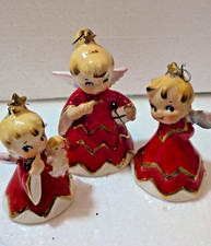 Lefton Vintage Christmas Naughty Sisters Angel Bells MCM midcentury  1956 READ picture