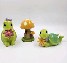 Grasslands Road Turtle & Mushroom Figurine Lot of 3 picture
