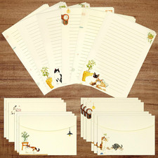 New 36 PCS Writing Paper And Envelopes Set Warm Cute Cat Themed Stationary Set picture