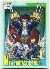 1991 MARVEL CARDS ROOKIES NEW FANTASTIC FOUR 149 WOLVERINE - HULK - SPIDERMAN GR picture
