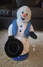 VTG 2002 Gemmy Holiday Spinning Snowflake Snowman Miser - Works Partially - Read picture