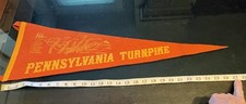 Vintage Pennsylvania Turnpike Felt Pennant 27” Highway Tunnel Map Souvenir picture