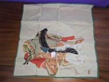 Vintage Japanese Handkerchief Murasaki Shikibu Novelist of tale of Genji 16