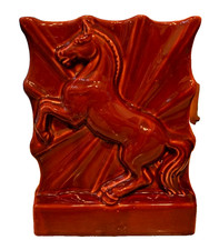 Antique 1930s 40s Art Deco Ceramic TV Television Horse Lamp Light Back-lit picture