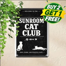 Funny Cat Lover What Happens in the Catio Tin Metal Signs Home Dcor 8x12 2026040 picture