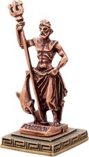 Poseidon God of Sea Miniature Statue Greek Mythology Metal Figurine picture