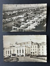 Vintage Scheveningen Netherlands RPPC Postcard Lot (2) Grand Hotel & Beach 1950s picture