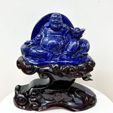 7.9LB Top Natural Lapis lazuli Crystal Carved Buddha Stone Healing Reiki Skull picture