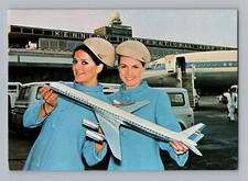 Aviation Postcard Icelandic Airlines Loftleidir DC 8 Stewardess Plane Model BA18 picture