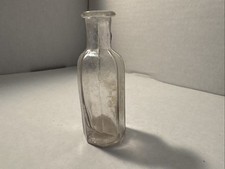 Vintage L H Clear Glass Bottle  3” Multi Sided OLD picture
