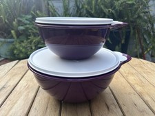 Tupperware bowl set of 2 -12 and 6 cups With White Lid brand new picture