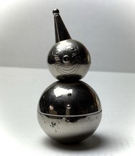 VINTAGE METAL CLOWN COIN BANK CHROME RAIMOND ANTIQUE WEIGHTED BOTTOM picture