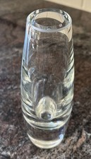 Vintage WILLIAMS SONOMA Grande Cuisine Crystal Bud VASE Heavy Poland Glass 6.7” picture