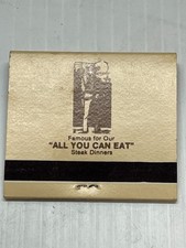 Vintage 30 Strike Matchbook Cover - Cattle Rustlers Steak House TX & OK picture