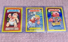 3-RARE Garbage Pail Kids Cards Number Stamped Shiny Yellow Boarder Refractors picture
