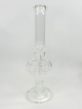 18” Swiss Percolator Glass Bong – Clear Thick Water Pipe Hookah w/ 18mm Bowl picture