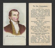c1880's N309 American Eagle Tobacco Card - President of the U.S. - James Monroe picture