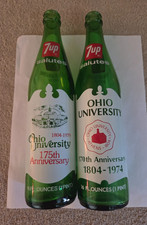 1974-1979 2 BOTTLE SET OHIO UNIVERSITY 7UP 16OZ.BOTTLES. picture