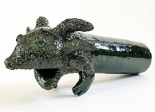 OAXACA CERAMIC FOLK ART POTTERY LOZA VERDE AXOLOTL GARGOYLE DRAIN SPOUT 19