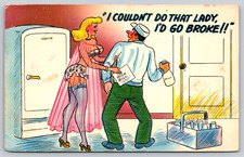 Postcard Comic  I Couldn't Do That Lady I'd Go Broke picture