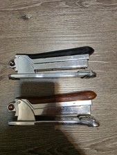 Lot Of 2 Vtg Aceliner Stapler Model No 502 Chicago USA Black & Marbled Brown  picture