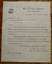 US ARMY ENGINEERS GENERAL THOMAS LINCOLN CASEY LETTER 1892 picture