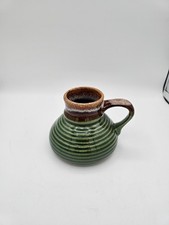 Vintage Enesco Grip Bottom Non Slip Ceramic Mug  Green And Brown picture