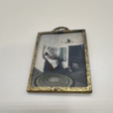 vintage, hand-tinted miniature framed photograph titled 