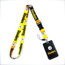Pittsburgh Steelers NFL Lanyard W/ ID Badge Holder Reversible 2-Sided Keychain picture