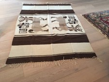 vintage Mexican  Zapotec Hand-Woven Wool Rug-55
