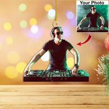 Personalized DJ Controller Ornament, Custom DJ Mixer Gift for DJ Lover Man picture