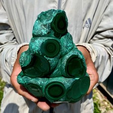3.72LB Natural Glossy Malachite Cat Eye Transparent Cluster Rough Mineral Sample picture